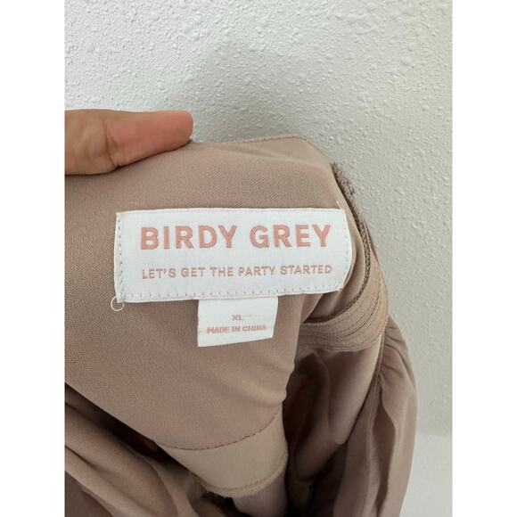 Birdy Grey Kiko Taupe Halter Bridesmaid Maxi Dress NWT Size XL - Picture 2 of 9